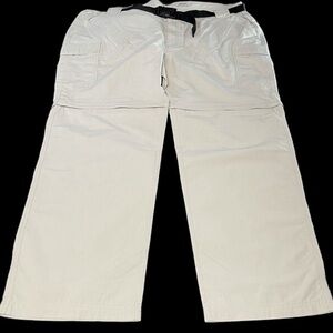 Mountain Club Men’s Cement 40x30 Convertible Hiking Pants w/belt NWT
